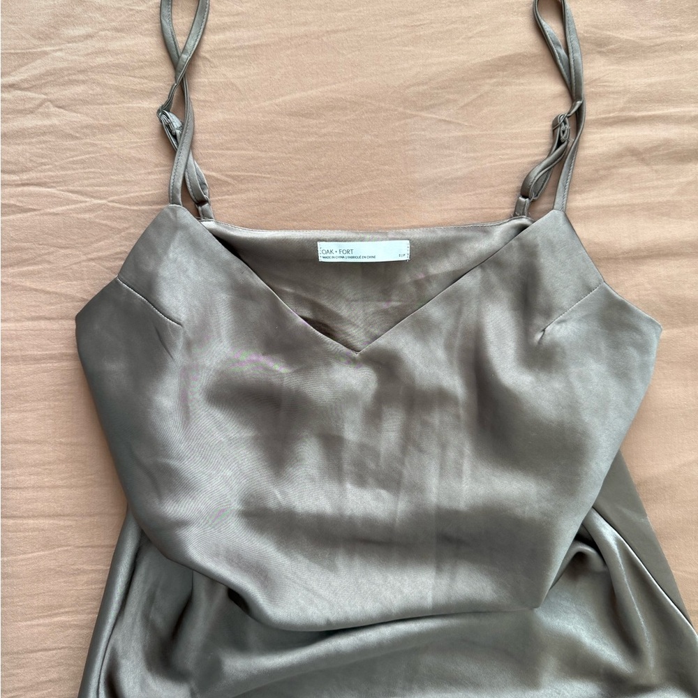 Satin Slip Dress in Beige - Oak Fort - Picture 2 of 4